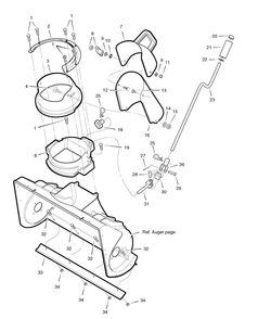Chute System Diagram and Parts List for 622594X85NC-SNOWSTORM 2006 Briggs and Stratton Snow Blower